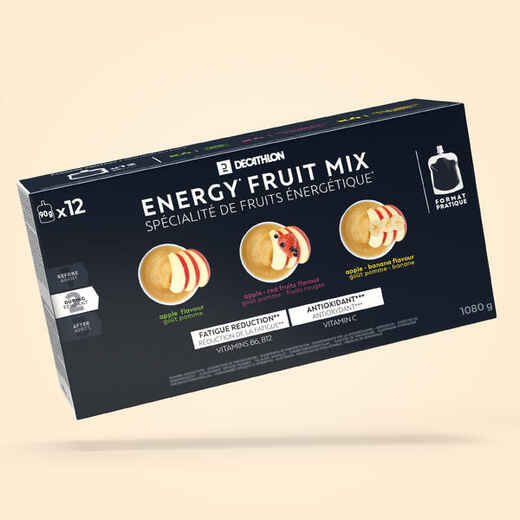 Ovocné energetické puré 12×90 g jablko, jablko-banán, jablko-lesné ovocie