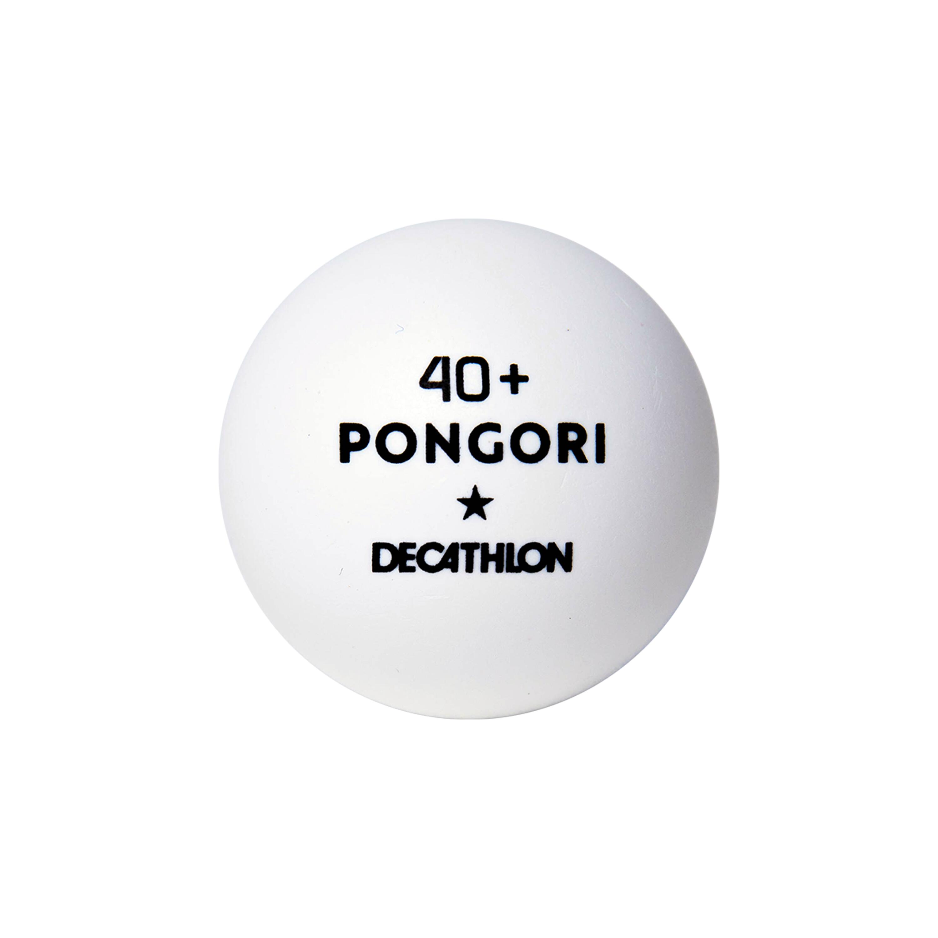 Balles de tennis de table 40+ x6 - TTB 100* blanc - PONGORI