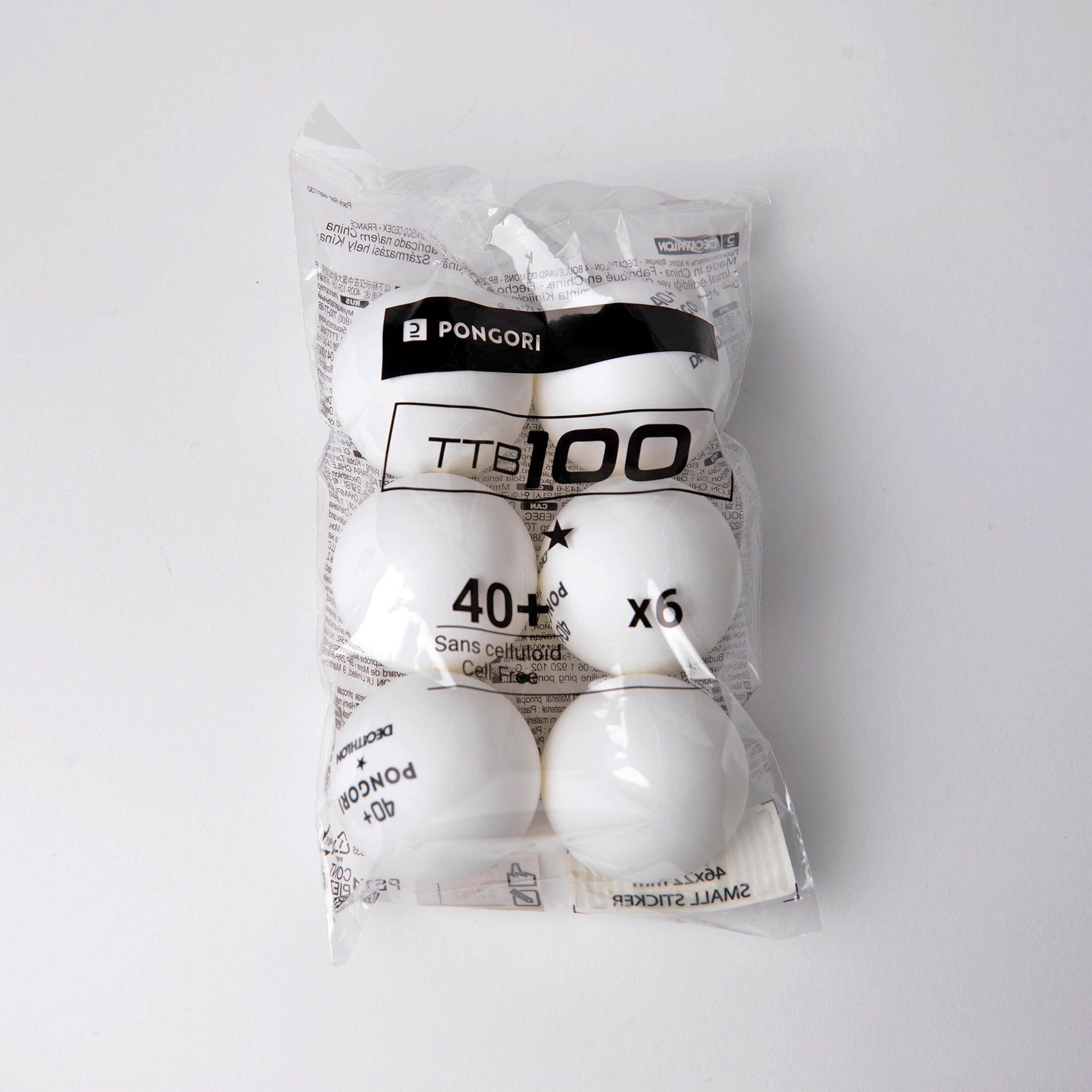 Table Tennis Balls TTB 100 1* 40+ 6-Pack -  2