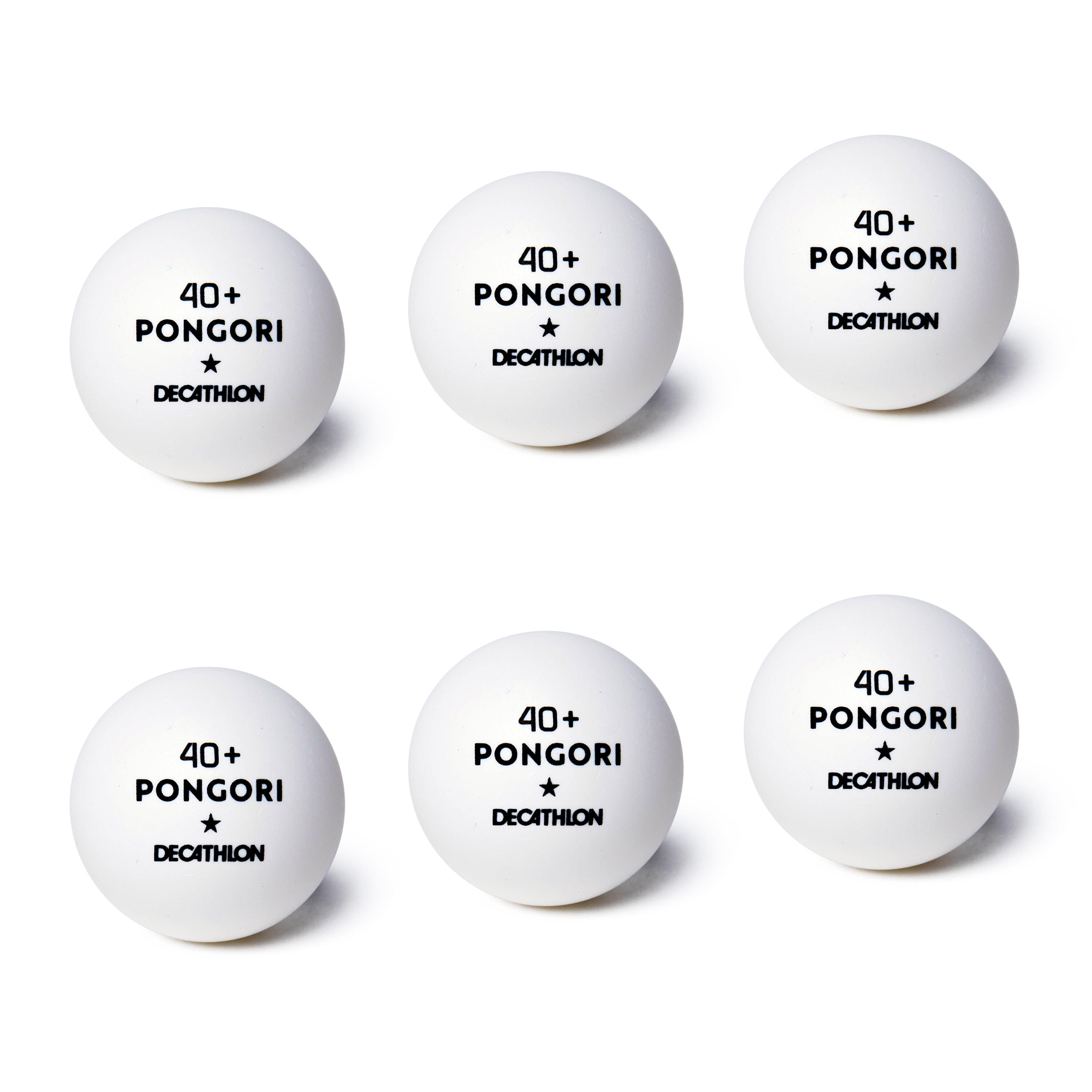Balles de tennis de table 40+ x6 - TTB 100* blanc - PONGORI