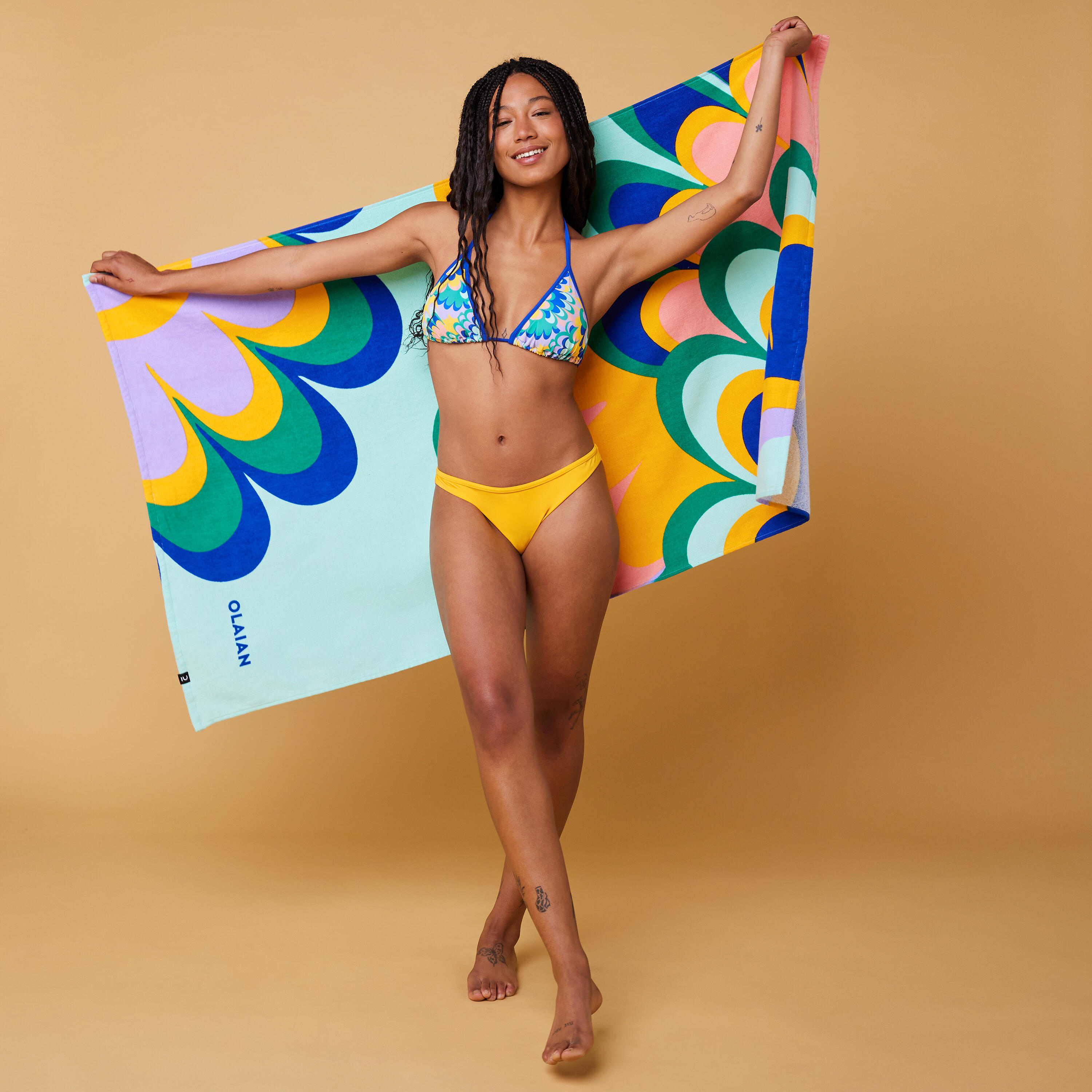 Top de Bikini de Surf Triângulo deslizante MAE Flowy Mulher Azul 8/14