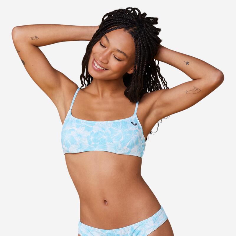 Haut de maillot de bain femme brassière bleu