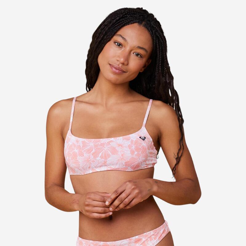 Haut de maillot de bain brassière femme corail