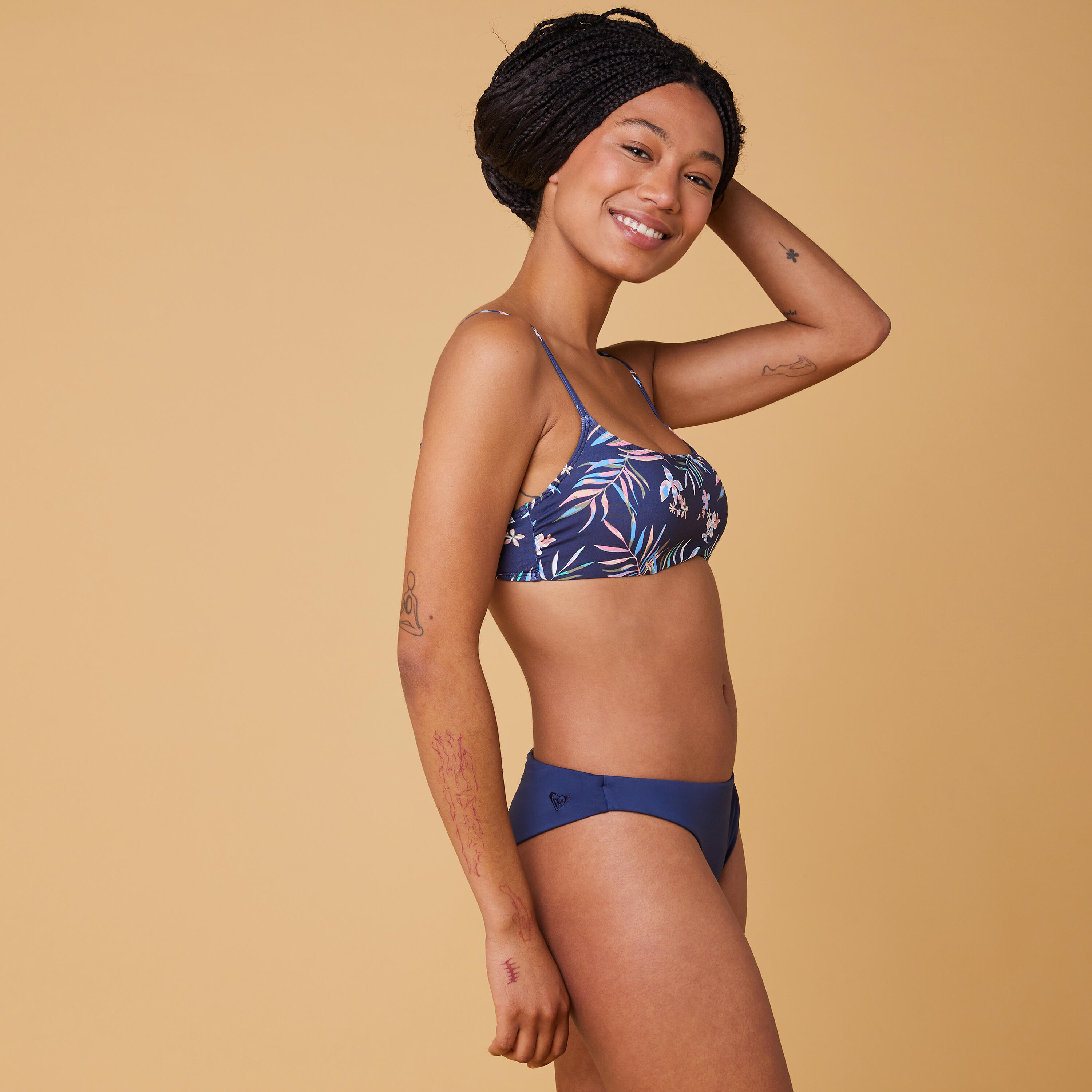 Top Biquini Dona Surf Bandó Tirants Blau Floral 3/6