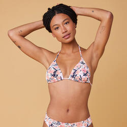 Bikinitop voor dames triangel Floral wit