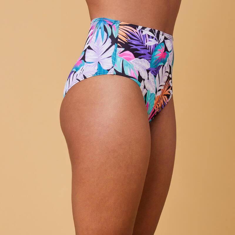 Bikini-Hose Damen hoher Taillenbund Surfen - Romi Jima schwarz