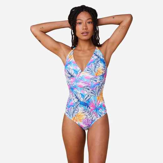 
      WOMEN'S ONE-PIECE SWIMSUIT FOR SURFING WITH DOUBLE-ADJUSTABLE BACK BEA JIMA WHITE
  