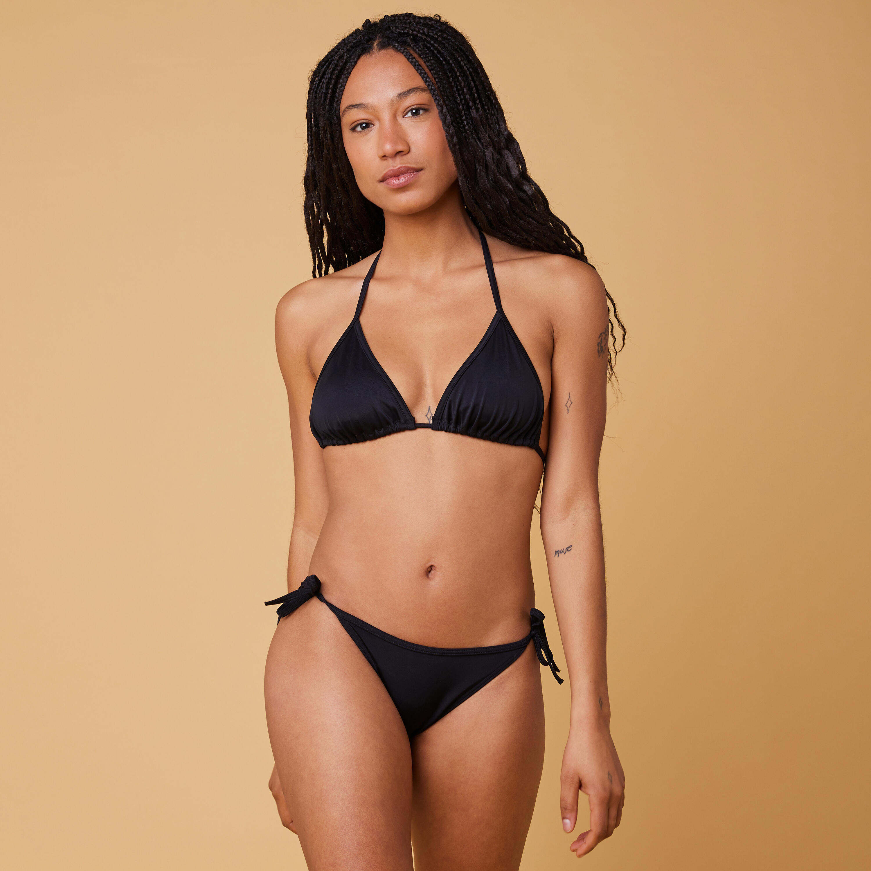 Olaian - Haut De Maillot De Bain Femme Triangle Coulissant Mae Noir - Haut De Maillot De Bain (bikini) - Surf Bodyboard Ski Nautique - Noir - 44l - Decathlon