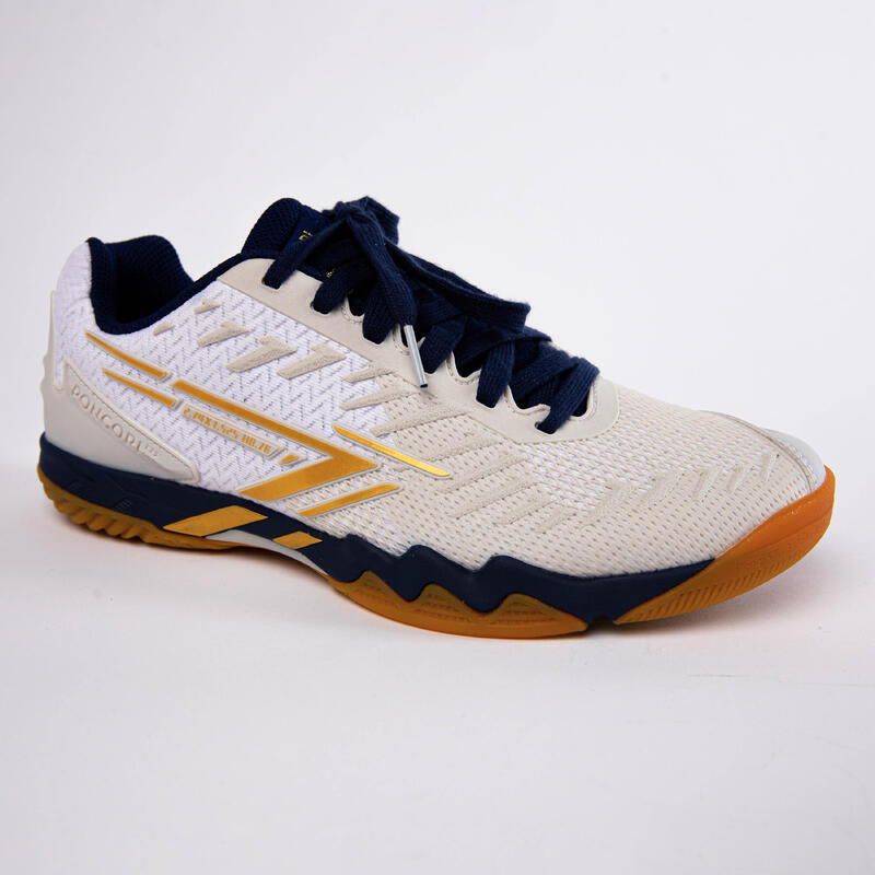 Tafeltennisschoenen TTS 900 wit goud