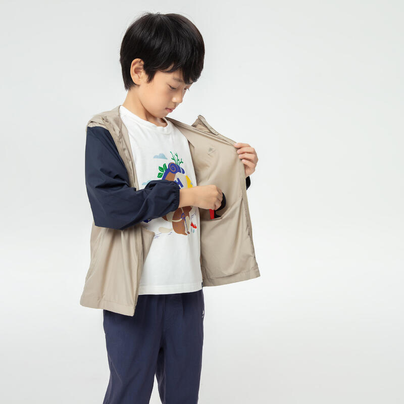 Hiking ANTI UV Jacket MH500 Kid Beige