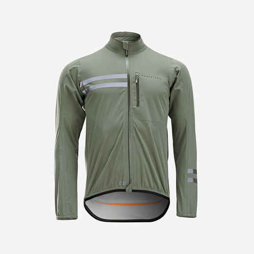 
      Pánska cyklistická nepremokavá bunda rc500 dlhý rukáv zelená
  