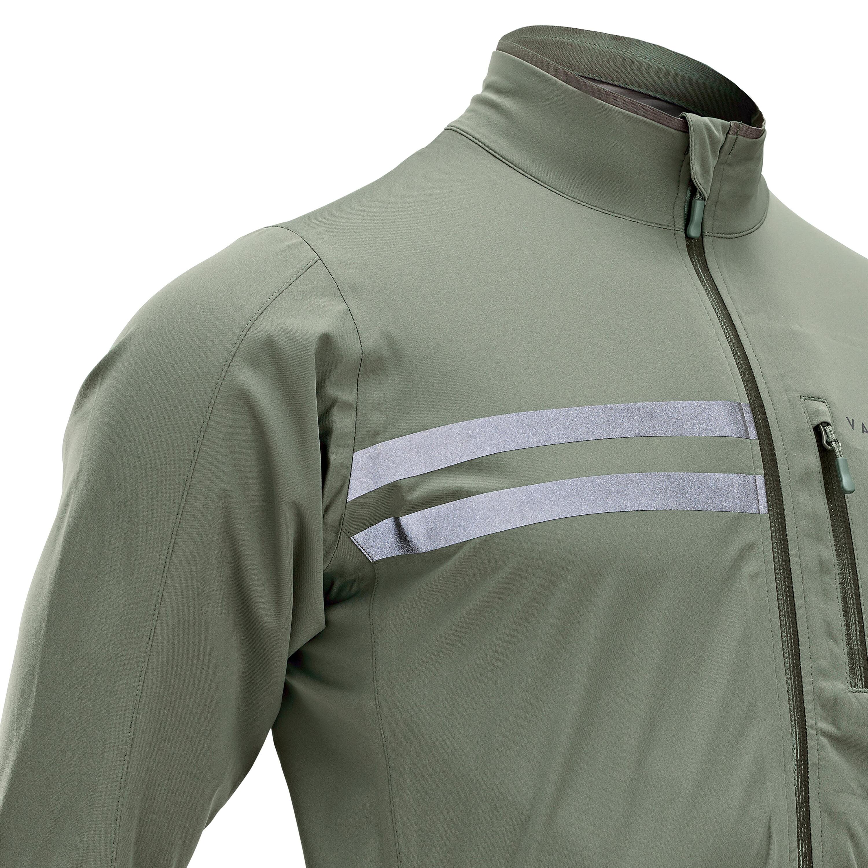 Men's Long-Sleeved Showerproof Road Cycling Jacket RC 500 - Khaki 5/8