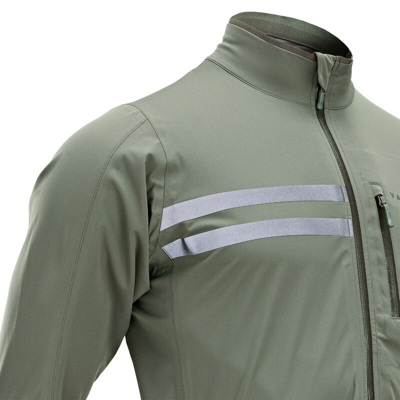 Giacca impermeabile ciclismo uomo RC 500 verde militare