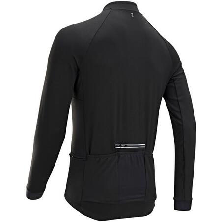 Crna biciklistička majica dugih rukava RC100