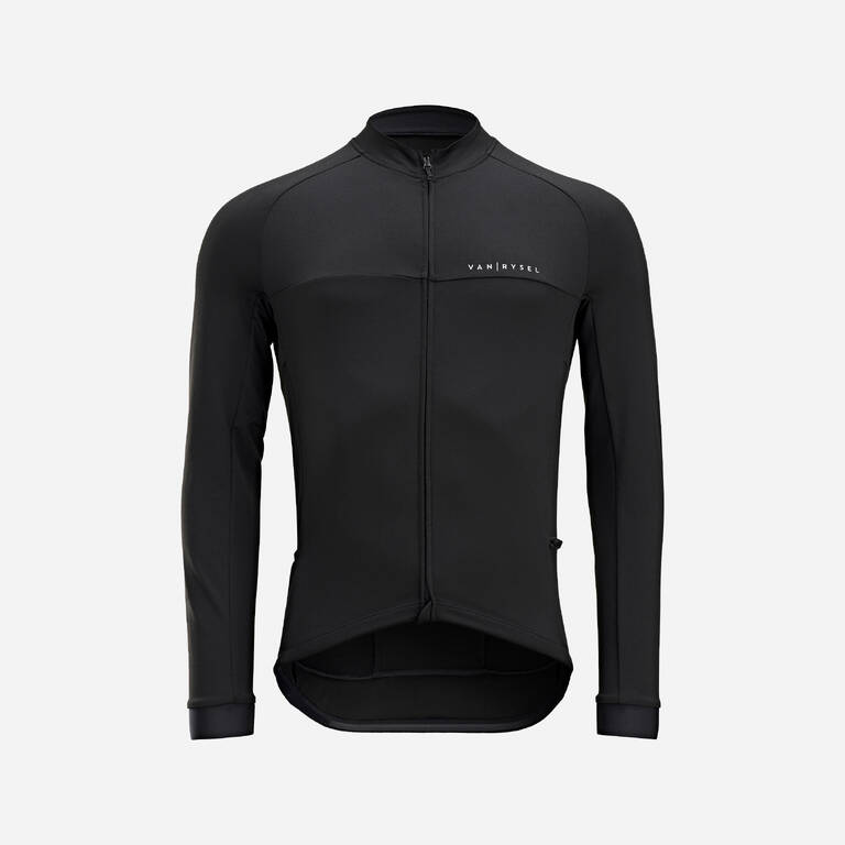 Men's Road Cycling Long-Sleeved Jersey RC100 - Black