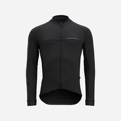 MAILLOT VELO ROUTE MANCHES LONGUES MI-SAISON HOMME - RC100 NOIR