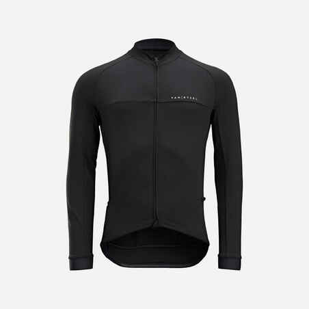 Vyriški ilgarankoviai plento dviratininko marškinėliai „RC100“, juodi