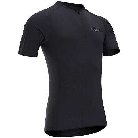 Crna muška letnja biciklistička majica kratkih rukava Jersey Essential