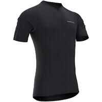 חולצת ספורט לרכיבת כביש בעלת שרוולים קצרים בדגם Essential לגברים - שחור