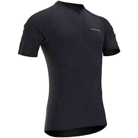 Men's Road Cycling Short-Sleeved Summer Jersey Essential - Black