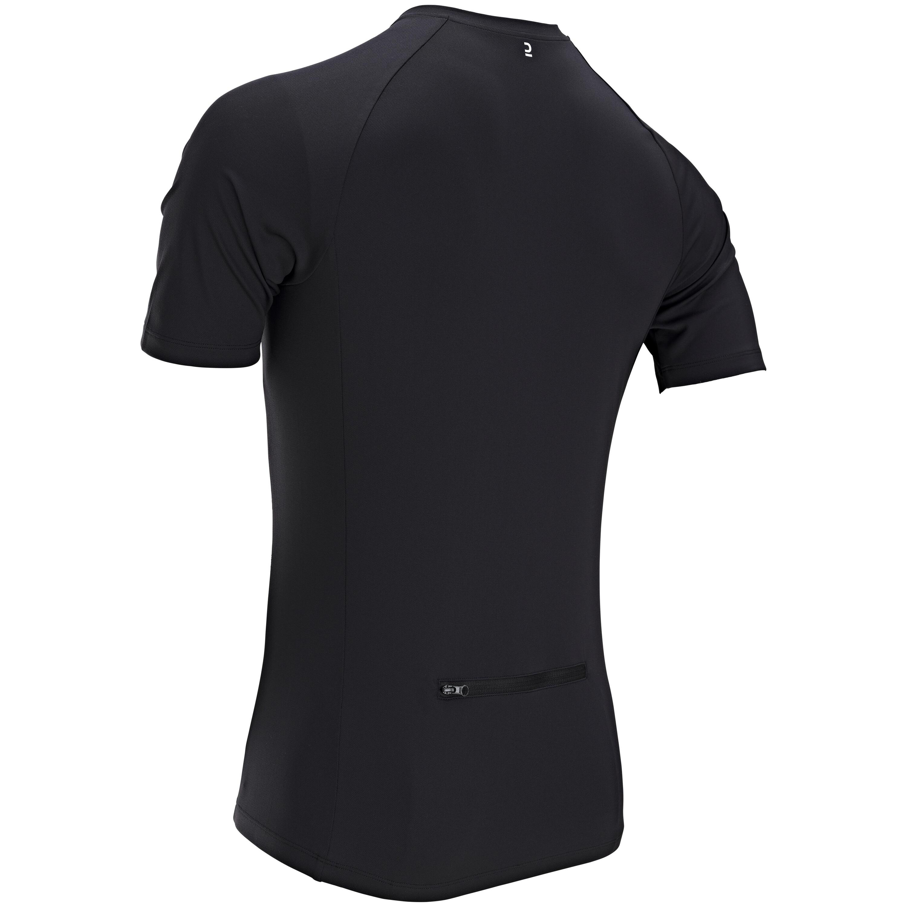 Men's Road Cycling Short-Sleeved Summer Jersey Essential - Black 3/7