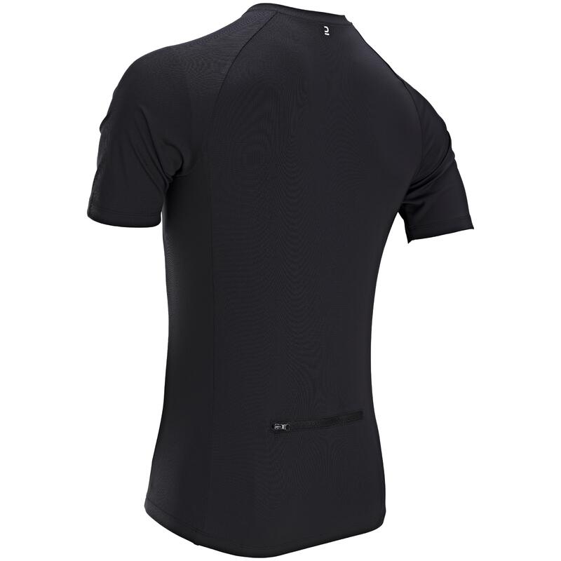 FIETSSHIRT MET KORTE MOUWEN VOOR HEREN ZOMER ESSENTIAL ZWART