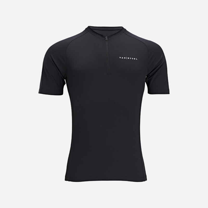 Ανδρικό κοντομάνικο μπλουζάκι ποδηλασίας δρόμου Essential - Μαύρο