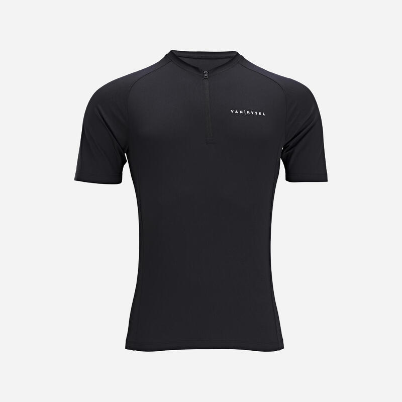 Crna muška letnja biciklistička majica kratkih rukava Jersey Essential
