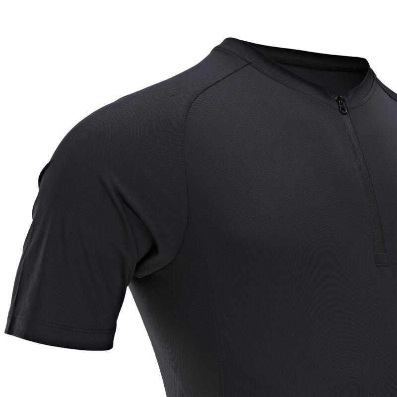 FIETSSHIRT MET KORTE MOUWEN VOOR HEREN ZOMER ESSENTIAL ZWART