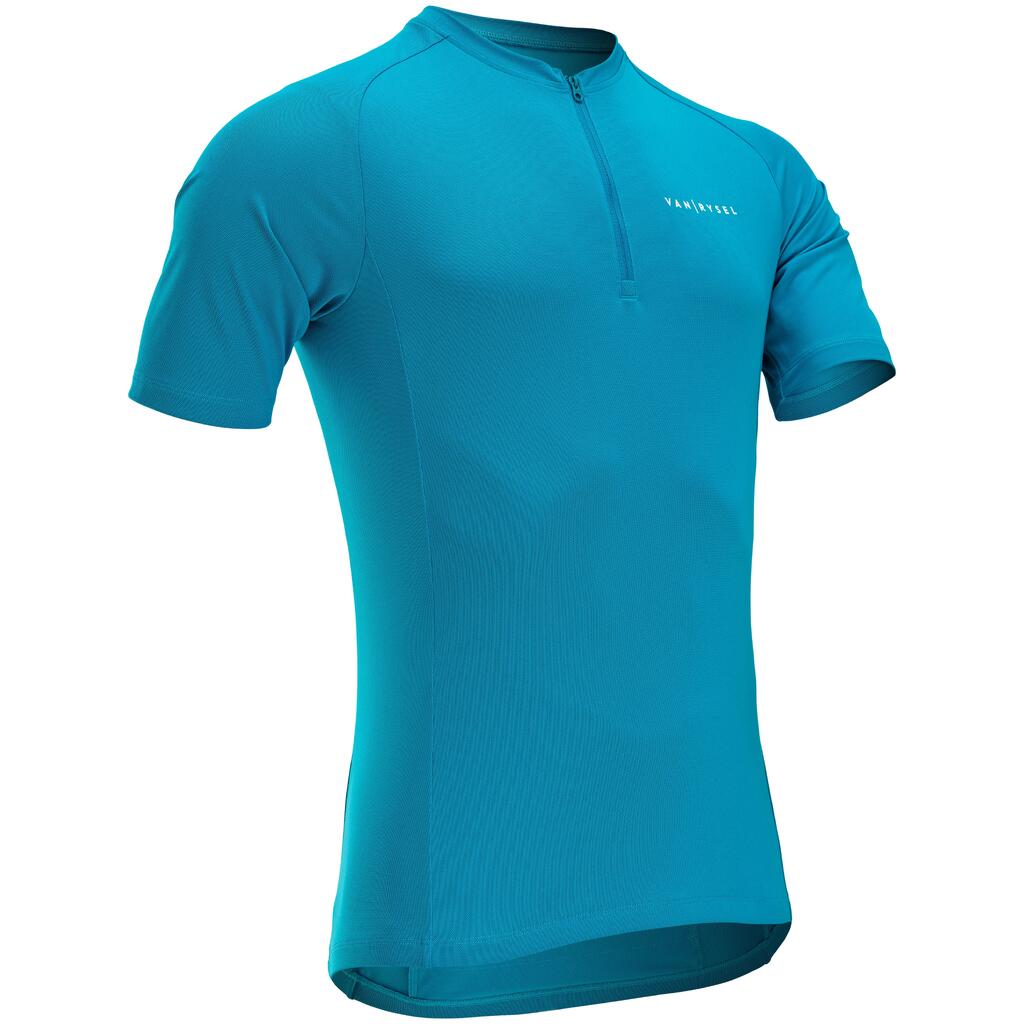 Pánsky letný dres ESSENTIEL s krátkym rukávom na cestnú cyklistiku modrý