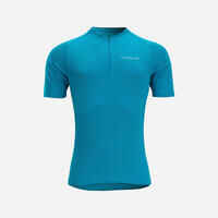 Maillot ciclismo manga corta verano hombre Triban Essentiel azul