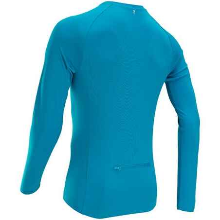 Men's Anti-UV Long-Sleeved Road Cycling Summer Jersey Essential - Blue