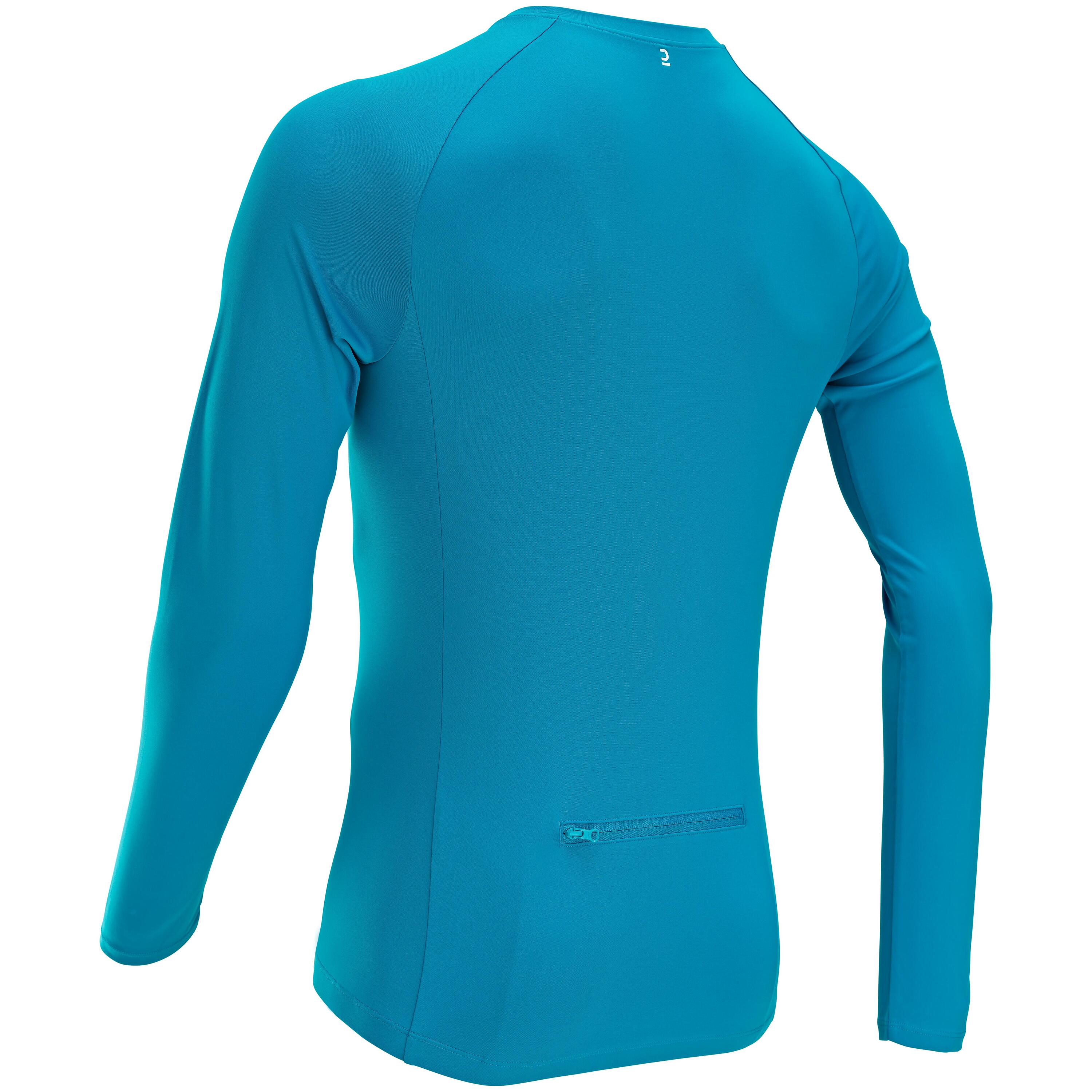 Men's Anti-UV Long-Sleeved Road Cycling Summer Jersey Essential - Blue 3/7