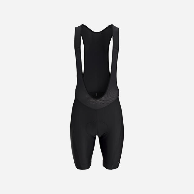 Radhose Rennrad kurz mit Trägern RC100 Herren Schwarz