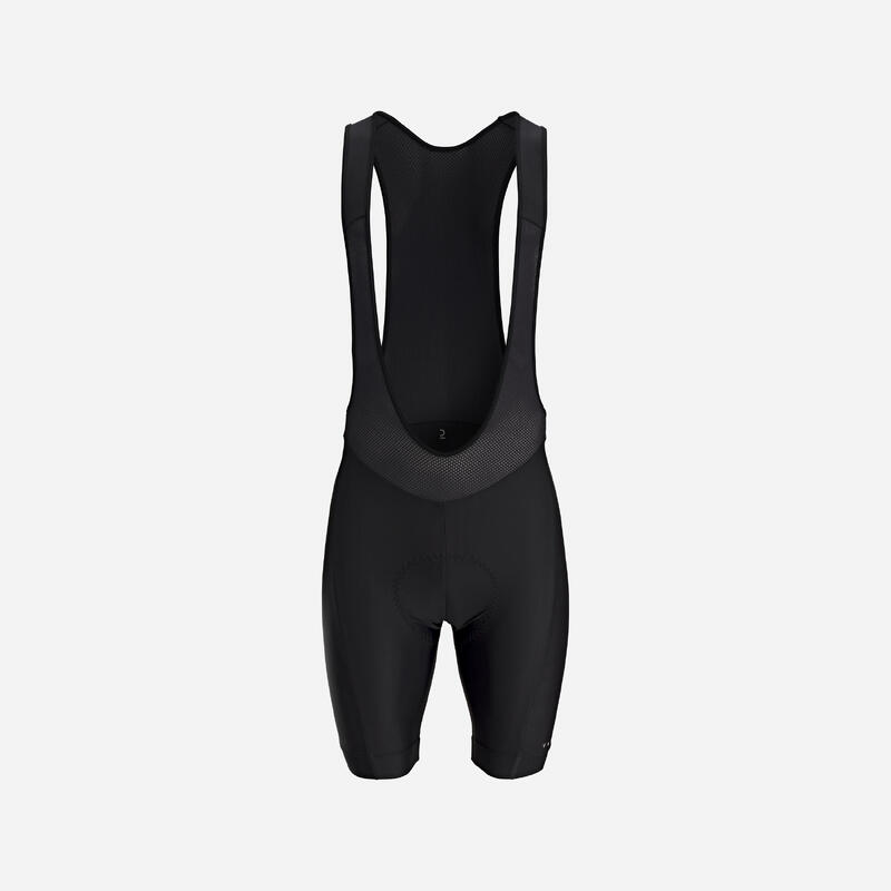 Culotte ciclismo corto con tirantes Hombre Essential Negro