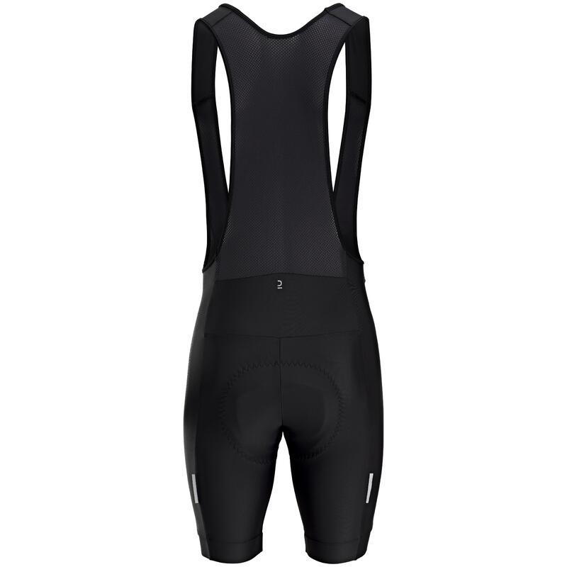 Culotte ciclismo corto con tirantes Hombre Essential Negro