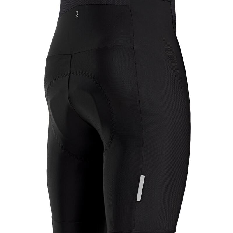 Culotte ciclismo corto con tirantes Hombre Essential Negro