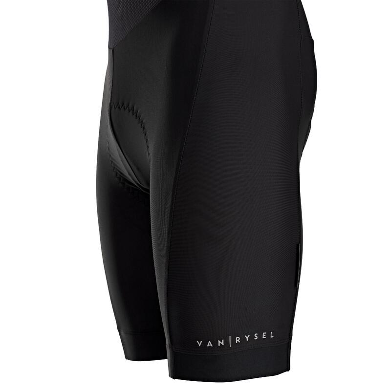 Culotte ciclismo corto con tirantes Hombre Essential Negro