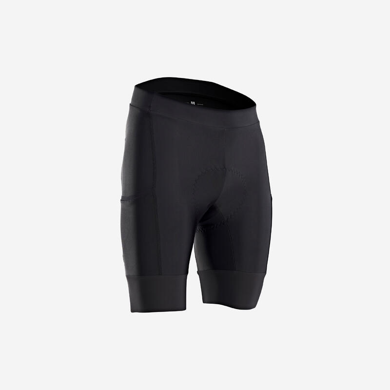 Culotte ciclismo corto sin tirantes Hombre Endurance Negro