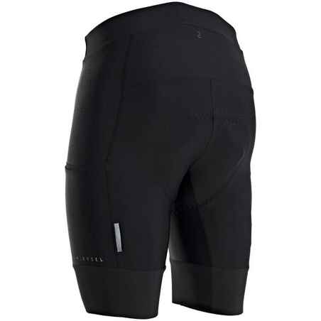 מכנסיים קצרים לגברים ללא כתפיות לרכיבה על אופני כביש RC500 - שחור