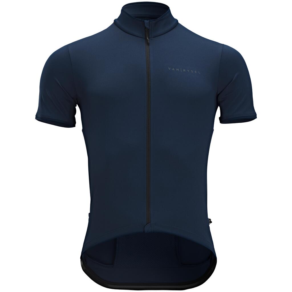Men's short-sleeved road cycling summer jersey rc500 - navy blue