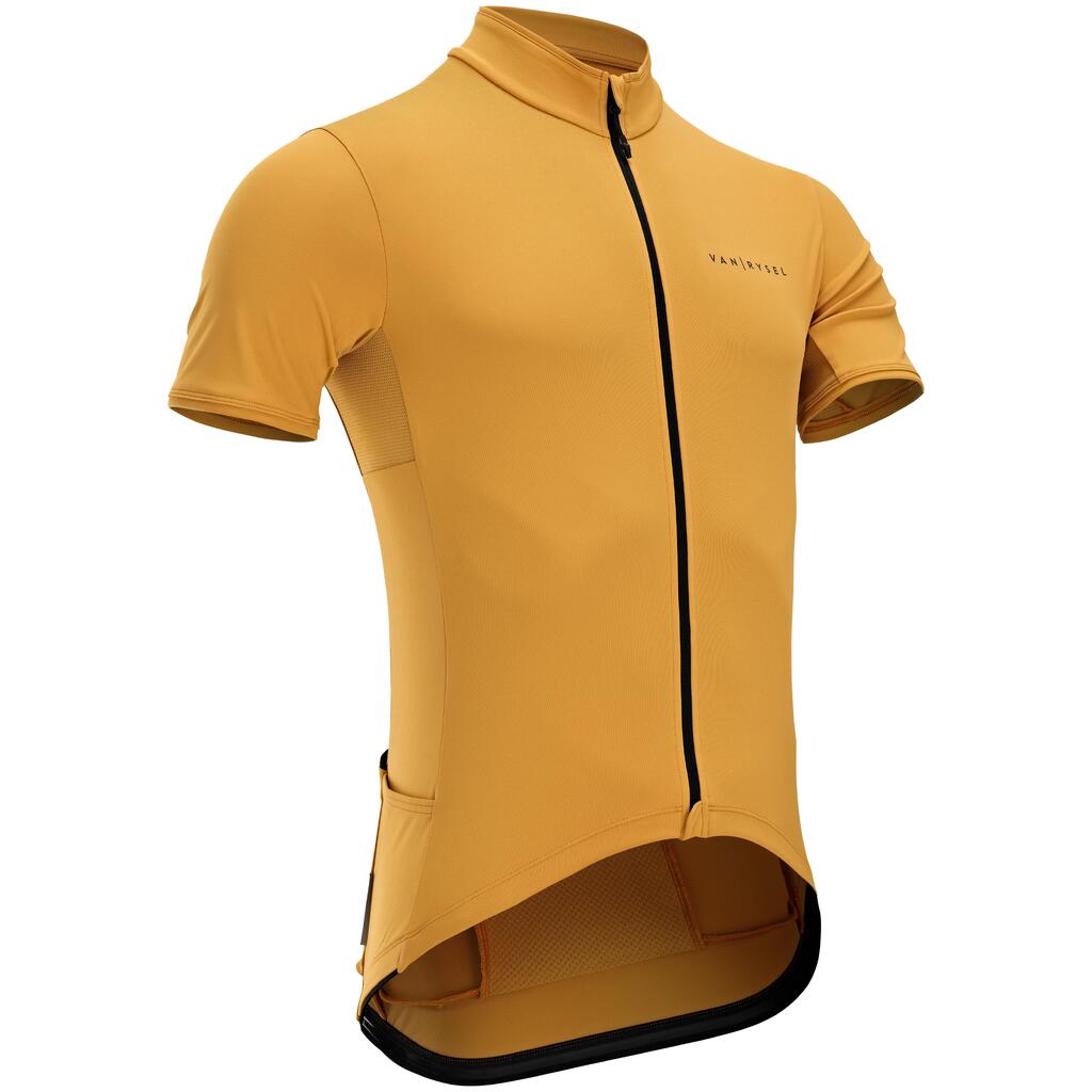 Men's Short-Sleeved Road Cycling Summer Jersey RC500 - Ochre