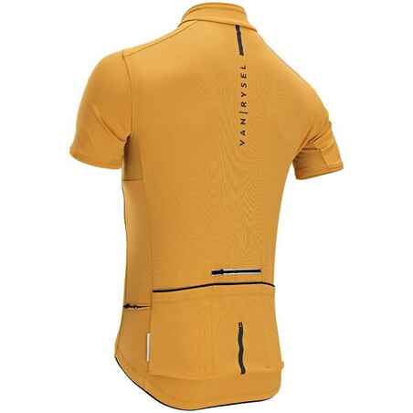 Vyriški vasariniai plento dviratininko marškinėliai „RC500“, ochros spalvos