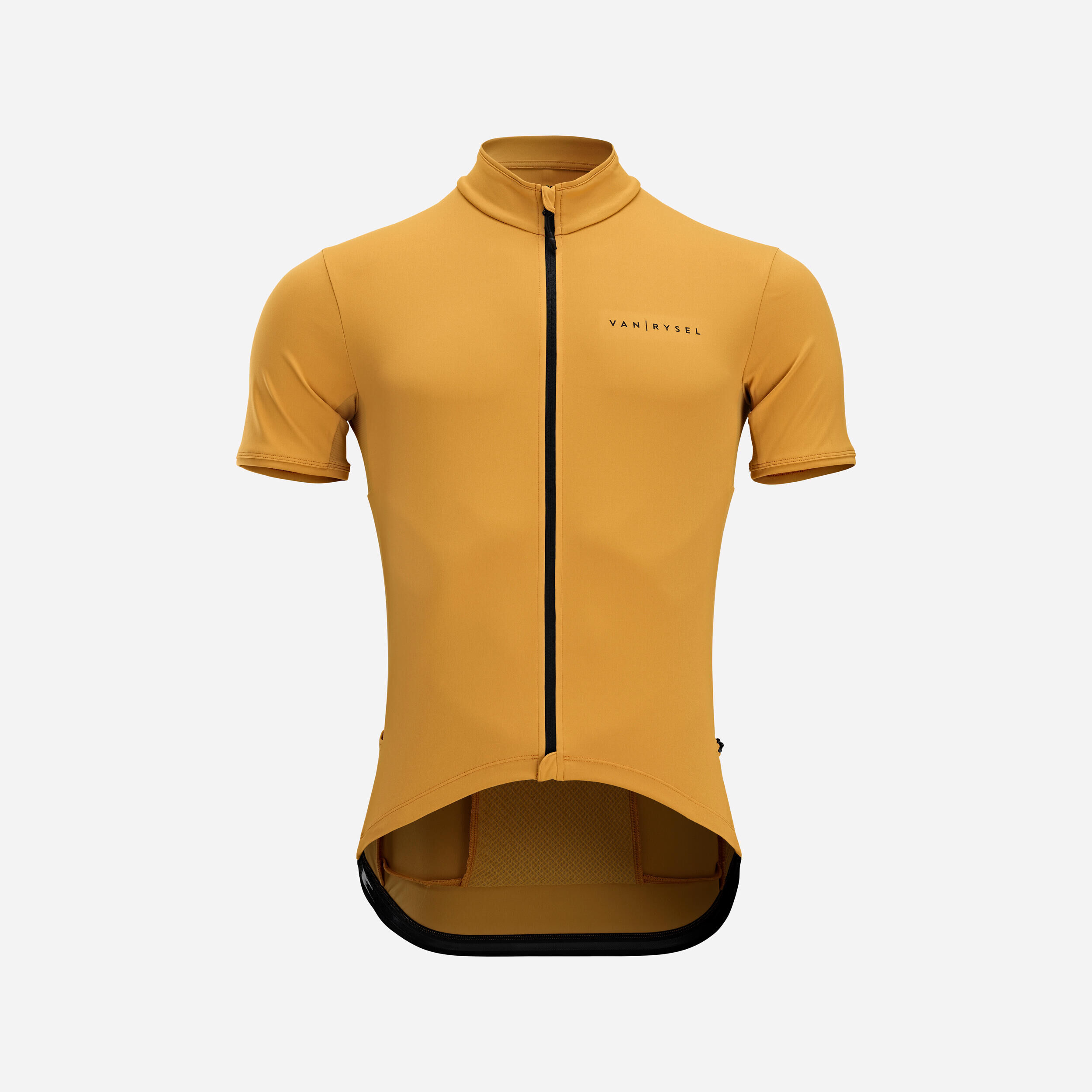 VAN RYSEL Men's Short-Sleeved Road Cycling Summer Jersey RC500 - Ochre