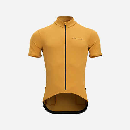 Men's Short-Sleeved Road Cycling Summer Jersey RC500 - Ochre