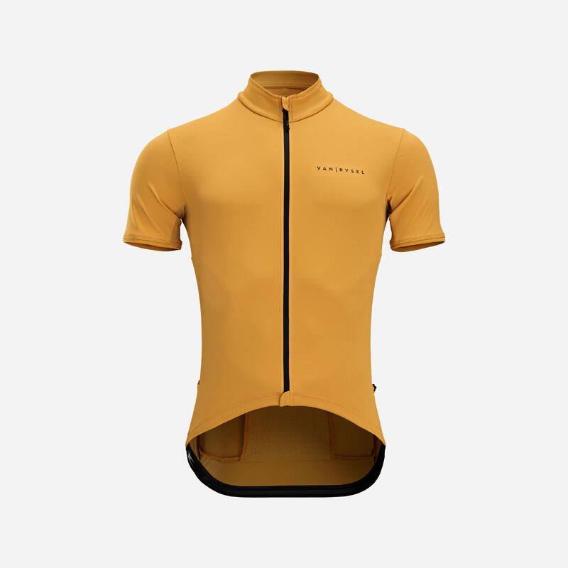 MAILLOT VELO ROUTE MANCHES COURTES ETE HOMME - RC500 Ocre