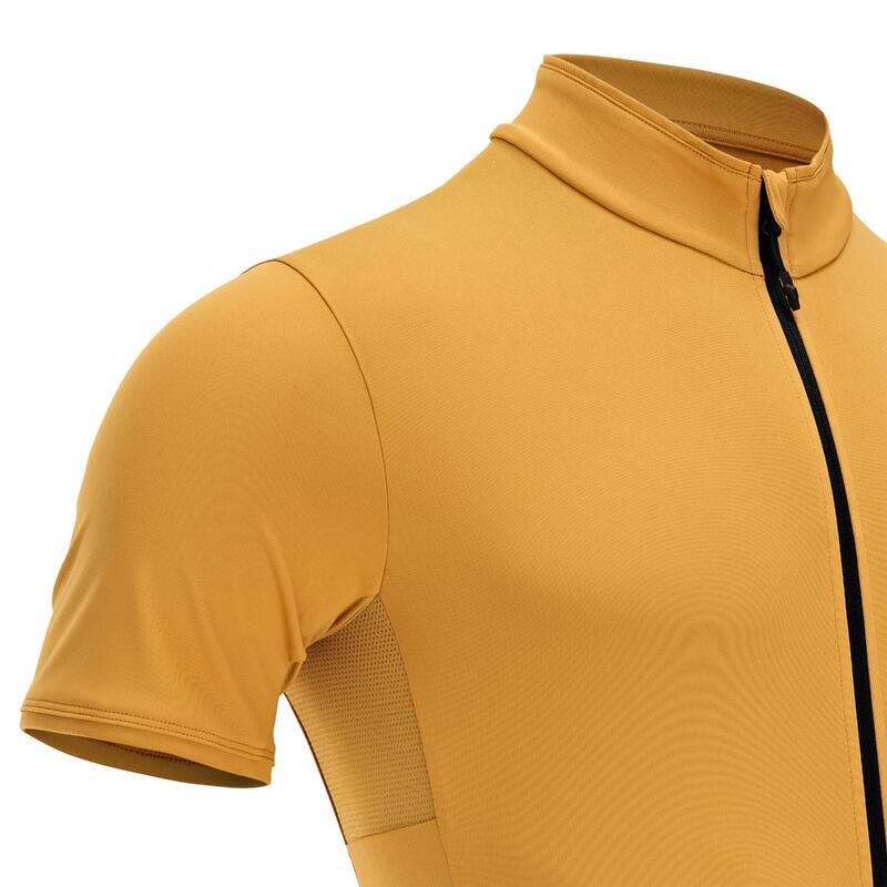 MAILLOT VELO ROUTE MANCHES COURTES ETE HOMME - RC500 Ocre