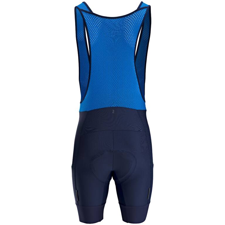 Men's Road Cycling Bib Shorts with 2 Pockets RC500 - Navy Blue