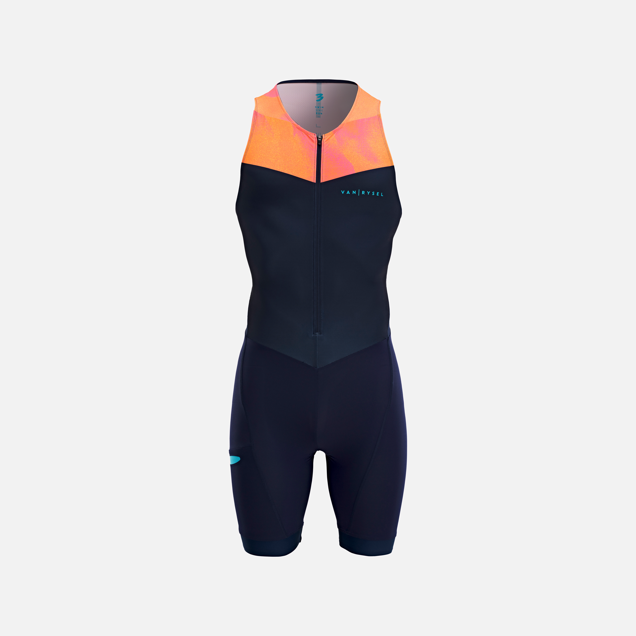 Combinaison triathlon trifonction sd homme courte distance navy orange - Triathlon - VAN RYSEL- Clubs - Entreprises - Collectivités - Associations