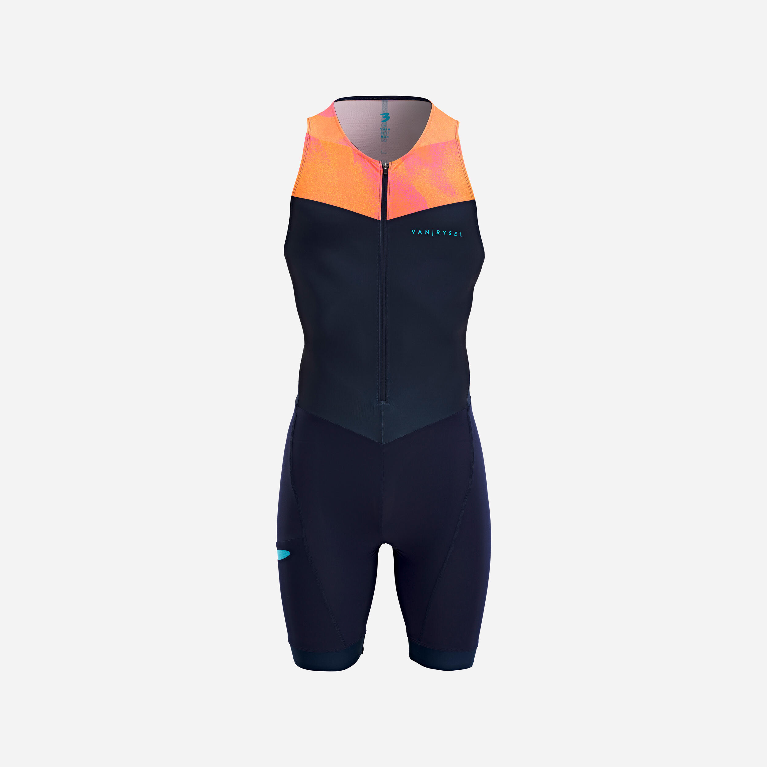 MEN'S SHORT-DISTANCE TRISUIT - NAVY/ORANGE 1/5